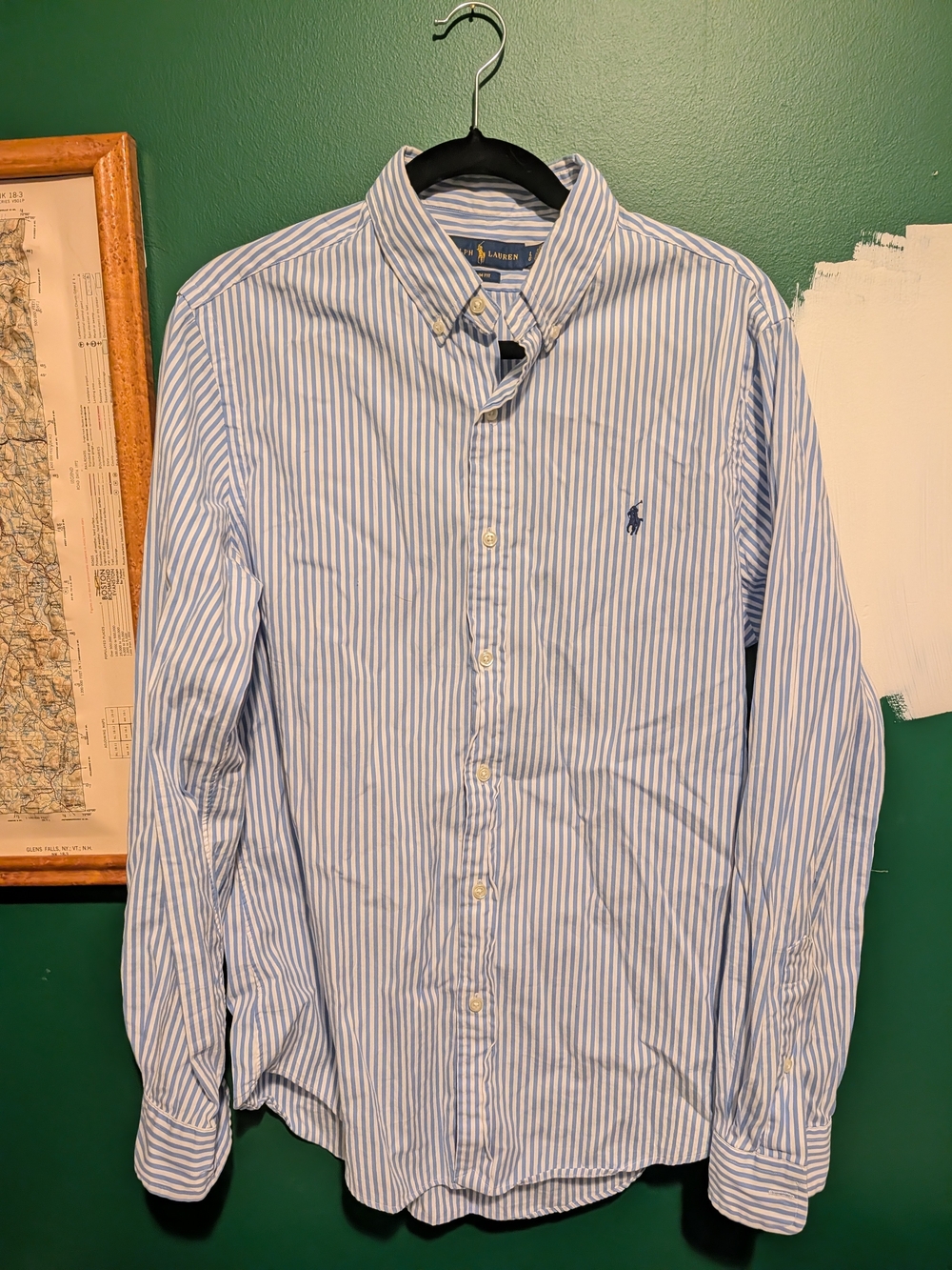 Ralph Lauren Light Blue & White Striped Button-Down Shirt